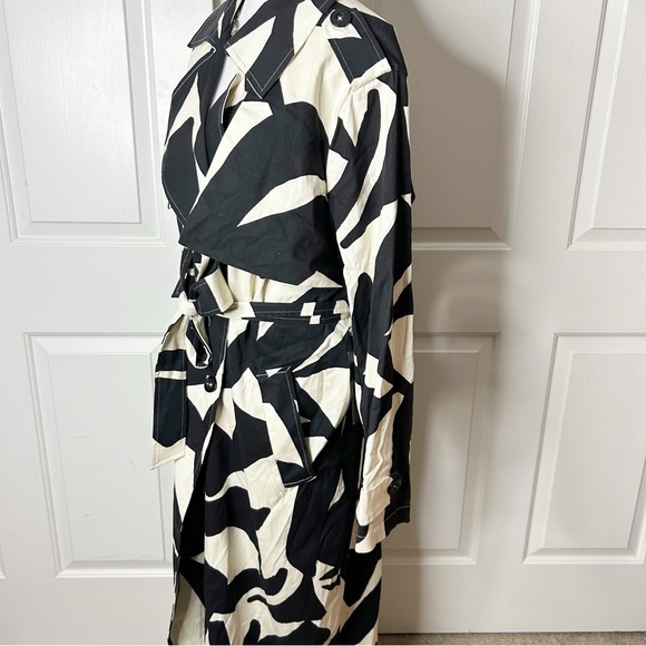 11 Honoré Demi Abstract Print Cotton Blend Trench Coat - Picture 10 of 15